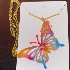 Handcrafted Multicolored Butterfly Necklace